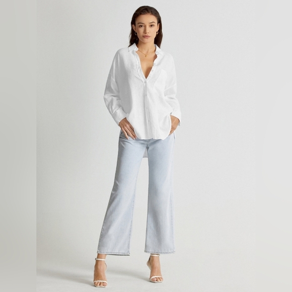 Drop Shoulder Relaxed Fit Linen Button Up Shirt - Picture 4 of 8